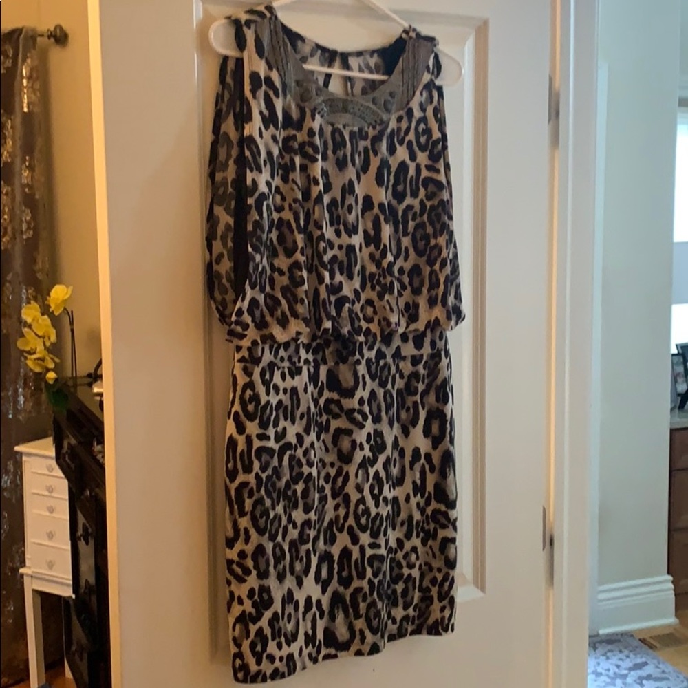 White leopard party dress